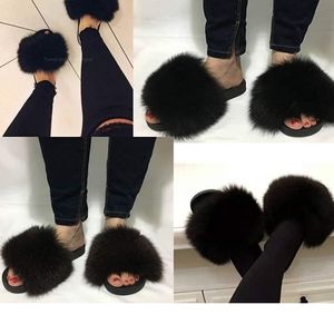 Valpeak Fur Slippers Slides For Women Open Toe Fuzzy Fur Slippers Girls Fluffy